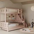 Kids Room Interior With Wooden Bunk Bed Staircase Small Table Pendant Light And Decor