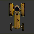 Vintage Yellow Classic Tractor With Large Wheels And Retro Rustic Design