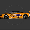 Yellow And Blue Racing Car With Rear Wing Number 23 Pirelli Logo Sleek Design