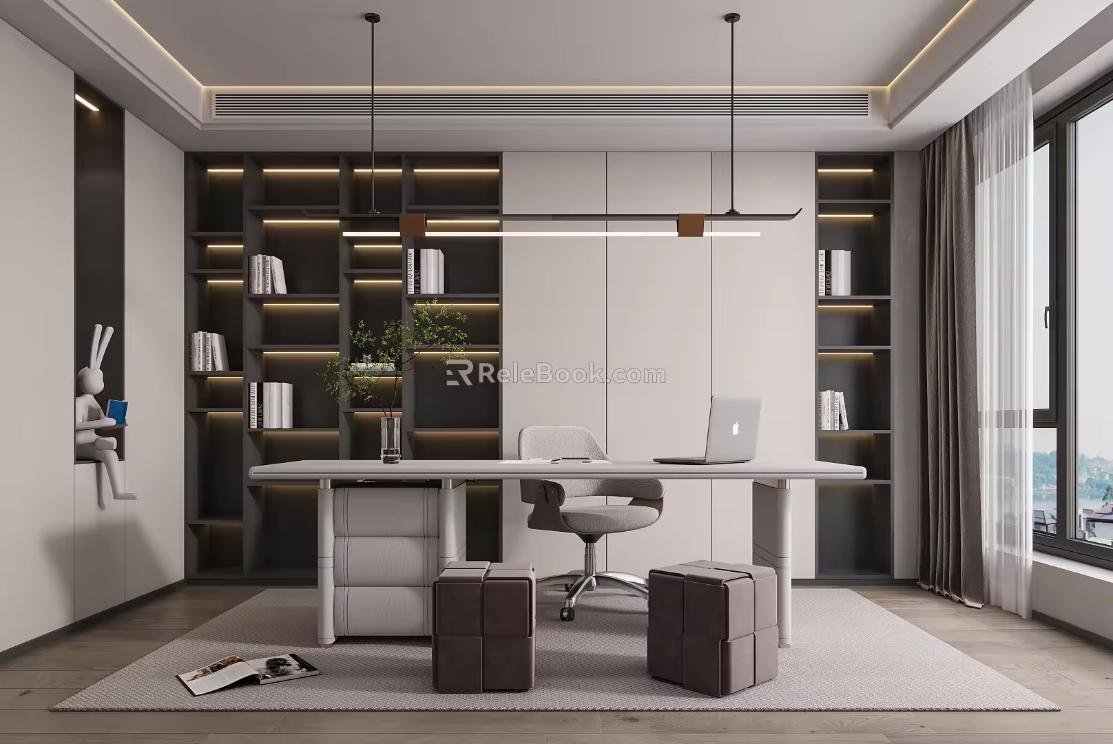 Modern study 3d model