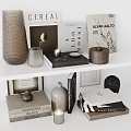 Minimalist Decorative Ornament Combination With Vases Books Frames And Candle Holders