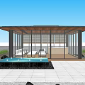 Rooftop Garden With Lush Green Plants Water Pool And Seating Area