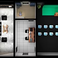 Contemporary Workspace With Long Desk Multiple Monitors Black Chairs White Walls And Glass Partition
