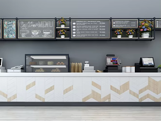 Modern cash register cash register cash register combination 3d model