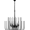 Modern Style Transparent Glass Chandelier With Metal Frame And Warm Lighting Effect For Home Decor