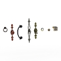 European-style Retro Handles Metal Handles 3d model