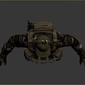 3D Military Combat Character Wearing Camouflage Uniform With Tactical Vest Helmet And Knee Pads