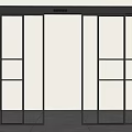 Modern Sliding Doors With Black Frame And Glass Panels For Interior Space