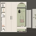 Modern Entrance Multi-function Shoe Cabinet 3d model