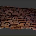 Red Orange Stone Brick Wall With Natural Texture And Smooth Reflection 3d model