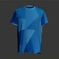 Stylish Blue Short Sleeve Round Neck T-shirt With Geometric Pattern Design