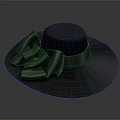 Elegant Black Dome Top Wide Brim Hat With Curved Decorative Accents