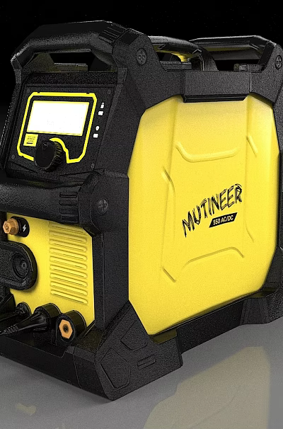 Yellow And Black Industrial Equipment With NUTMEG Brand And Digital Control Panel 3d model