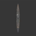 Detailed Battleship 3D Model With Gray Hull Red Bottom And Deck Turrets 3d model
