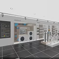 Modern Specialty Store Interior With Bright Lighting Appliance Displays And Shelves