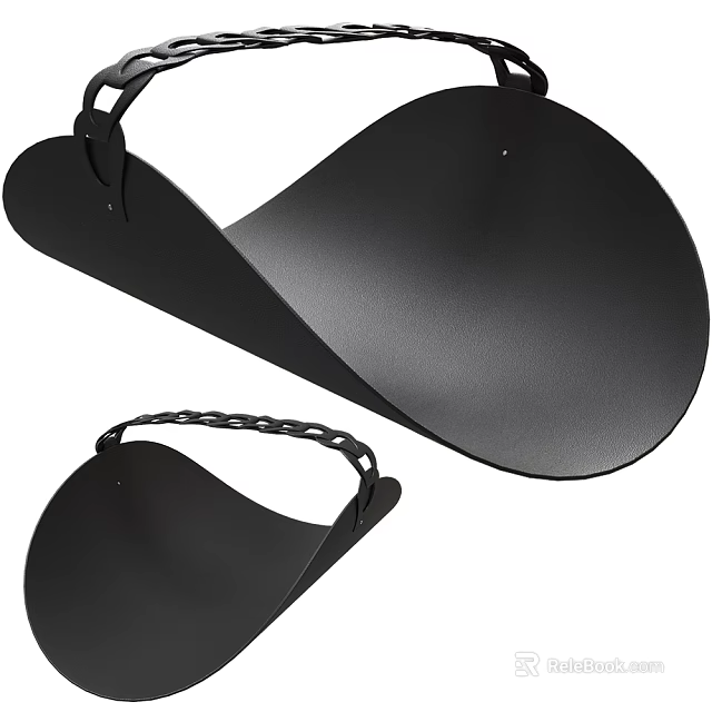 Sleek Black Household Items With Curved Design And Handle For Home Storage Organizing 3d model 