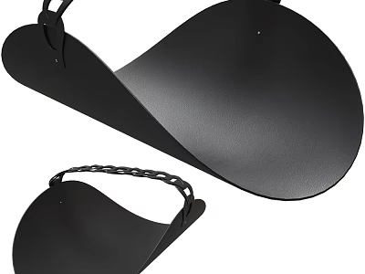Sleek Black Household Items With Curved Design And Handle For Home Storage Organizing 3d model