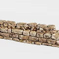 Rustic Building Exterior Wall With Natural Stone Irregular Blocks And Weathered Texture 3d model