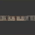 Old Building Model With Multiple Doors Windows And Weathered Walls On Gray Background 3d model