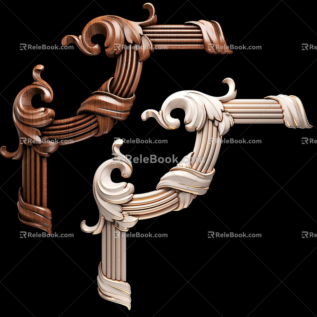 European decorative lines 3d model