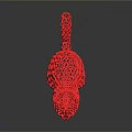 Modern Red Hollow Out Cat Shaped Decorative Figurine For Furniture Decoration