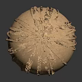 Linen Covered Spherical Decorative Object Featuring Wrinkled Surface And Smooth Reflective Base