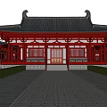 Chinese Temple Ancient Building Group Temple Architecture 3d model