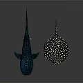 Whale Shark And Spotted Ray Detailed Ocean Creature Models On Dark Surface