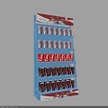 Blue Display Shelf With Multiple Layers For Coca Cola Beverage Retail 3d model