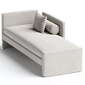 Modern Asymmetrical Sofa with Zigzag Pattern Pillows and Beige Gray Upholstered Fabric 3d model
