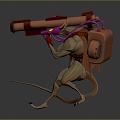 Modern Game Role Rat Man Rat Man Warrior Rocket Man Rocket Mouse 3d model