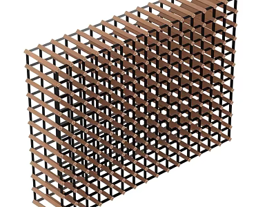 Multi Layer Grid Design Storage Shelf Unit With Wooden And Metal Frame For Organization 3d model