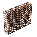Multi Layer Grid Design Storage Shelf Unit With Wooden And Metal Frame For Organization