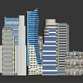 Cartoon City Skyscrapers 3D Model Scene With Colorful Modern Building Designs