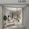 Modern Boutique Interior Design With White Textured Walls Arched Niches And Green Plants