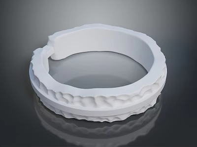 Modern White Outdoor Chair With Wavy Texture Circular Design And Ergonomic Structure 3d model