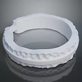 Modern White Outdoor Chair With Wavy Texture Circular Design And Ergonomic Structure