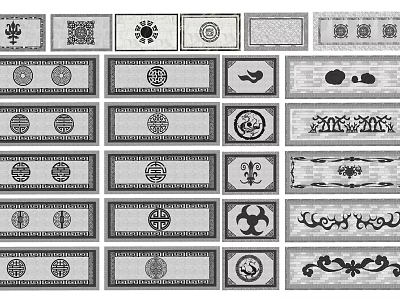 Traditional Patterned Garden Decorative Panels With Various Ornate Motifs And Designs 3d model