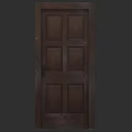 Dark Brown Wooden Swing Door With Six Panel Design For Home Use