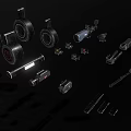 Modern Weapon Components With Scope Barrel Magazine Bipod And Mounting Parts