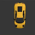 Yellow Luxury Sports Car With Sleek Design Black Roof And Silver Wheels