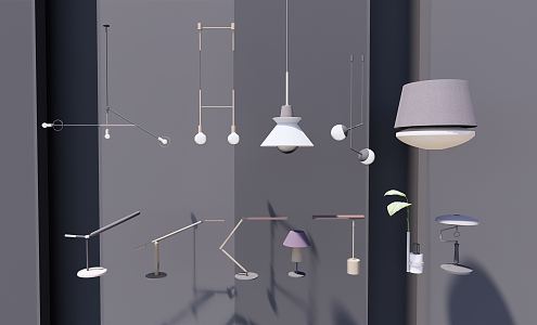 Modern lamp combination chandelier 3d model