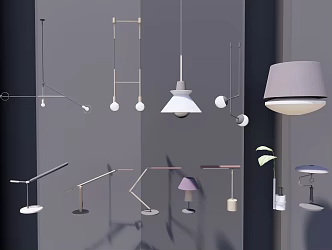 Modern lamp combination chandelier 3d model