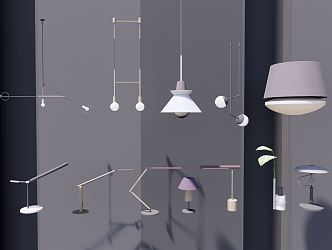 Modern lamp combination chandelier 3d model