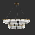Elegant Modern Crystal Chandelier With Gold Frame And Multi Layer Round Design 3d model
