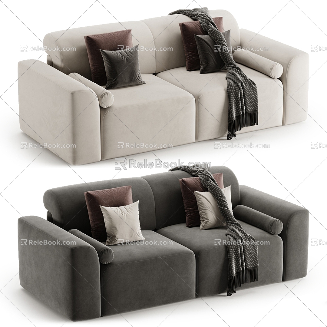 Modern two-seater sofa 3d model