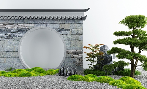 New Chinese Landscape Setches Courtyard Landscape Setches 3d model