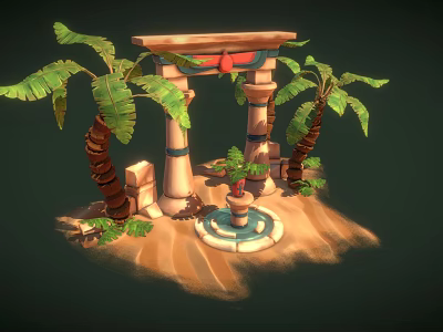 Cartoon Scene Egyptian Portal 3d model