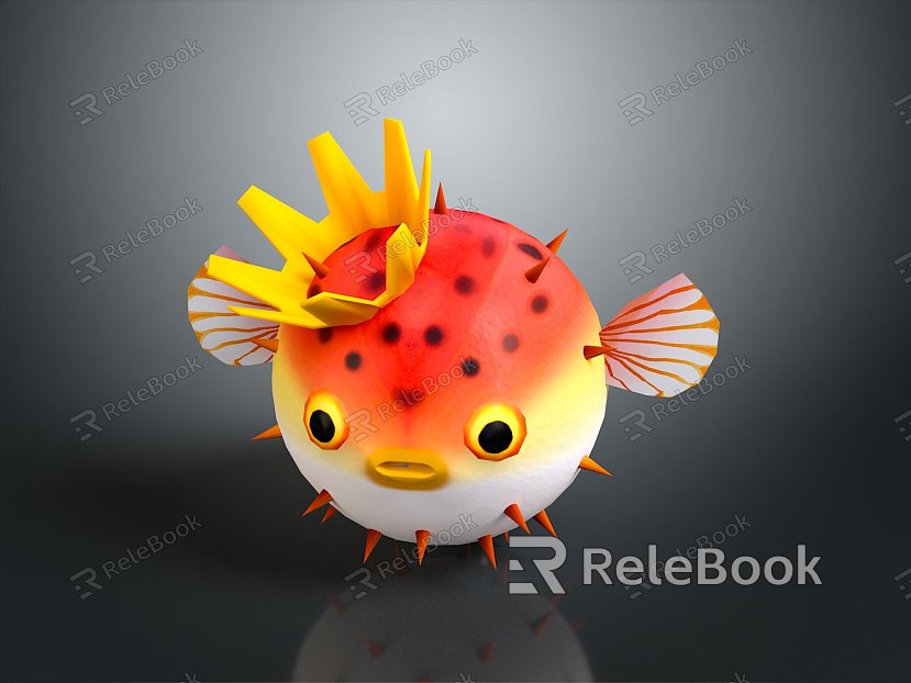 Puffer Dolphin Cartoon Puffer Dolphin Cartoon Puffer Sashimi Puffer Fish Freshwater Fish Puffer Fish model