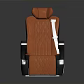 Contemporary Car Interior Featuring Orange Seat With Black Trim White Safety Belt And Quilted Stitching Design